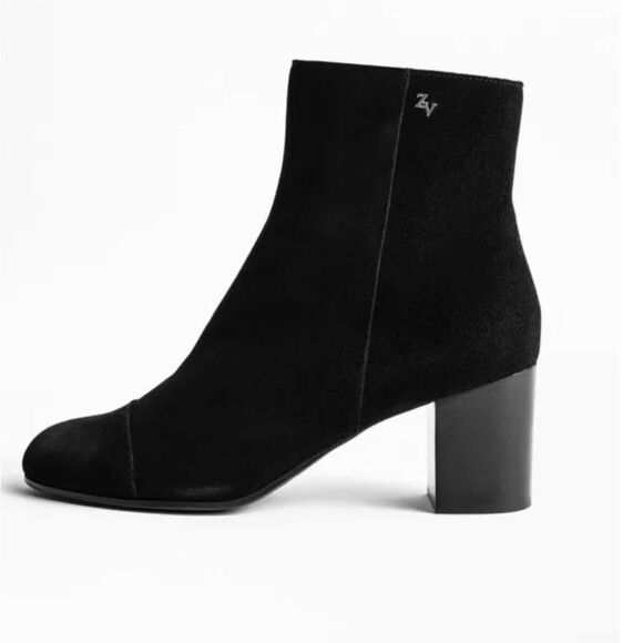 NWOB Zadig and Voltaire Lena Suede Boots Black Size EUR 38 US 7.5 - Picture 1 of 15